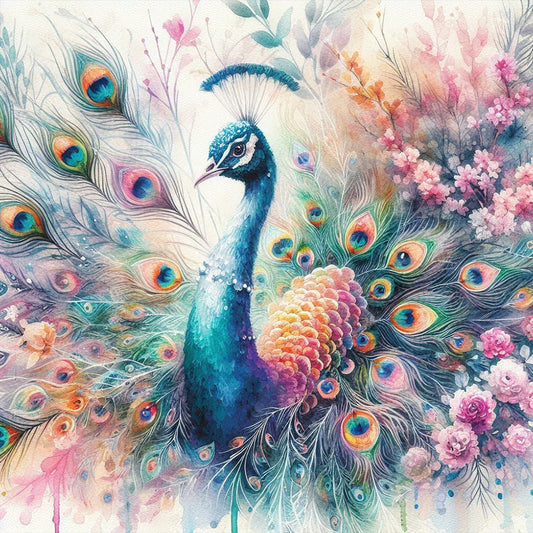 Peacock - Full Round Drill Diamond Painting 40*40CM