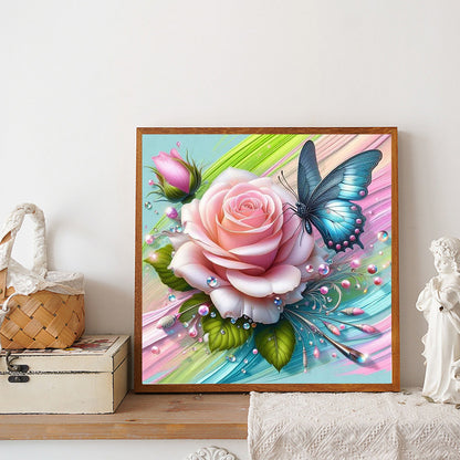 Roses And Butterflies - Full Round Drill Diamond Painting 40*40CM
