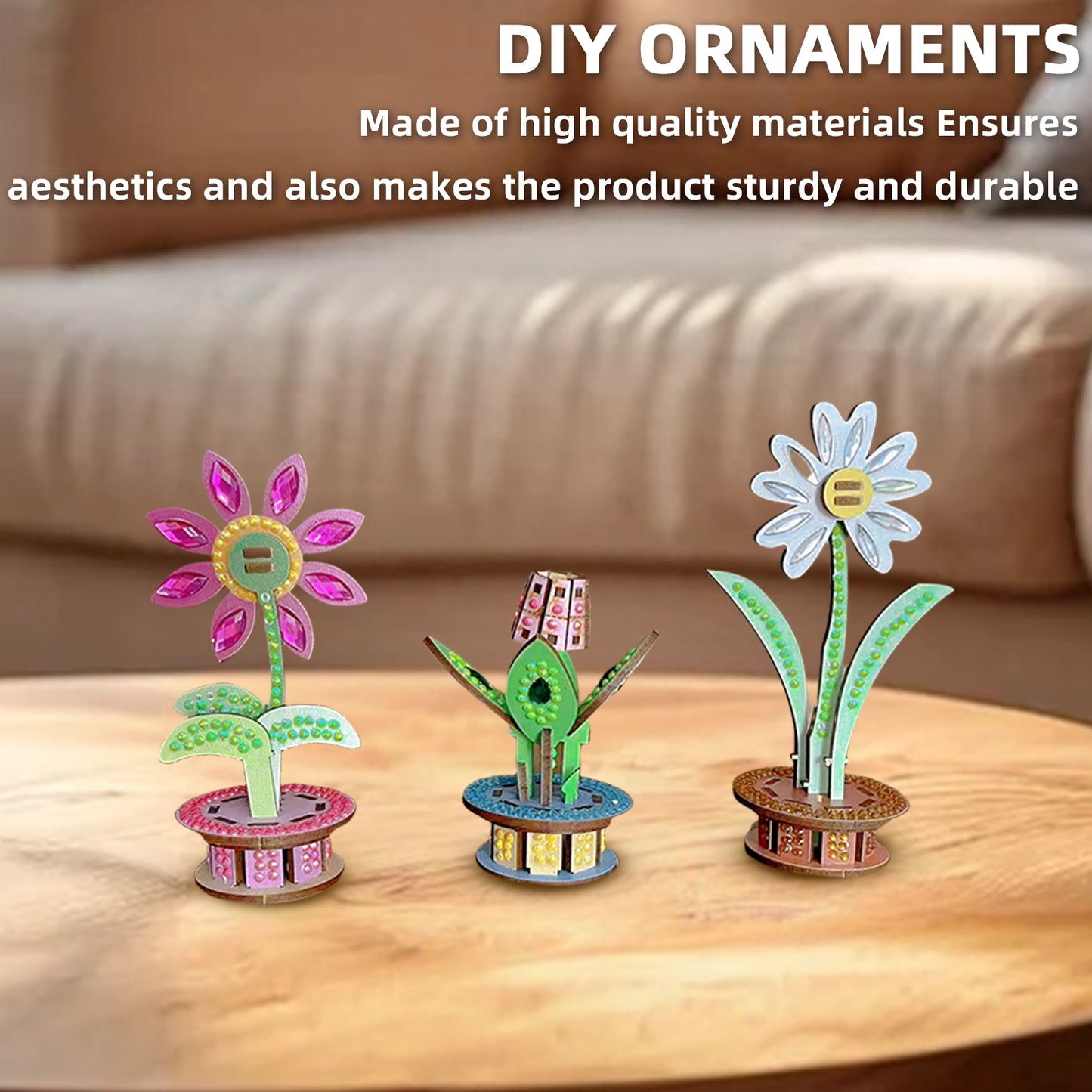 3D Puzzle DIY Wooden Flower 3D Puzzle Wooden Flower for Youngster (MOSBA101)