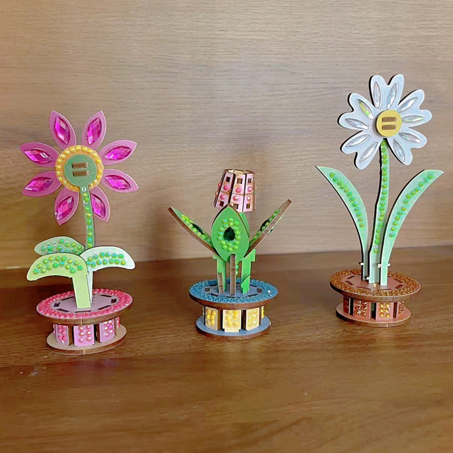 3D Puzzle DIY Wooden Flower 3D Puzzle Wooden Flower for Youngster (MOSBA101)