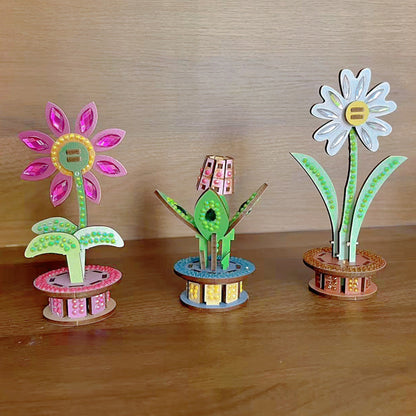 3D Puzzle DIY Wooden Flower 3D Puzzle Wooden Flower for Youngster (MOSBA101)
