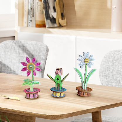 3D Puzzle DIY Wooden Flower 3D Puzzle Wooden Flower for Youngster (MOSBA101)
