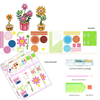 3D Puzzle DIY Wooden Flower 3D Puzzle Wooden Flower for Youngster (MOSBA201)