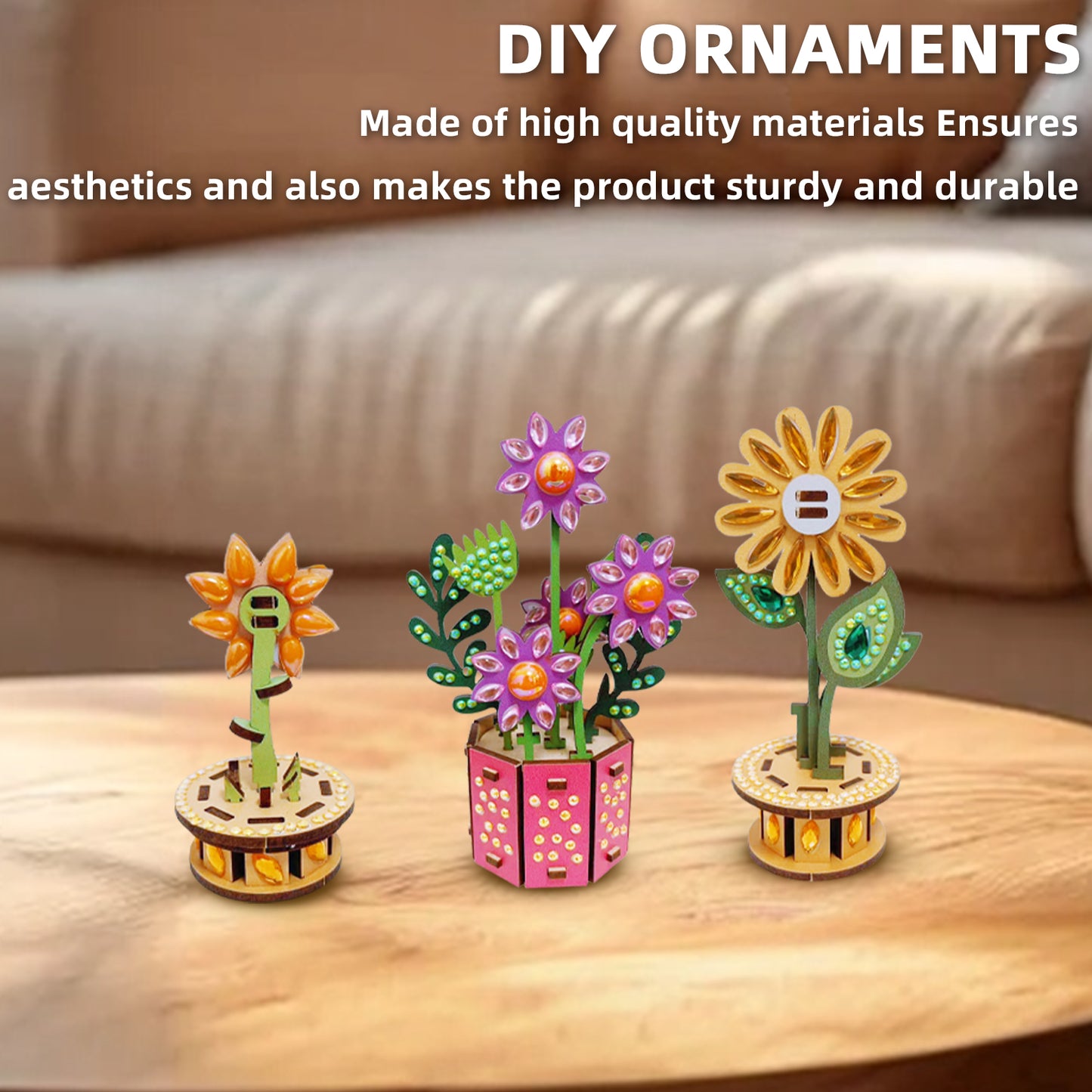 3D Puzzle DIY Wooden Flower 3D Puzzle Wooden Flower for Youngster (MOSBA201)