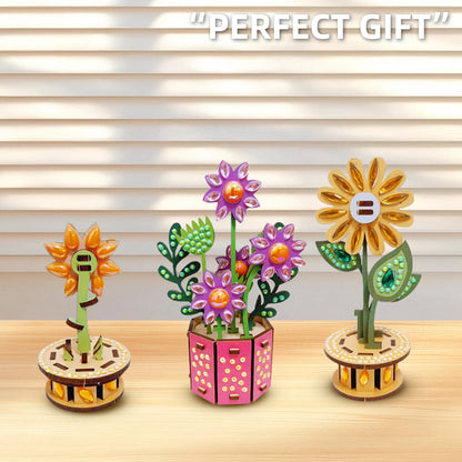 3D Puzzle DIY Wooden Flower 3D Puzzle Wooden Flower for Youngster (MOSBA201)