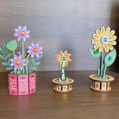 3D Puzzle DIY Wooden Flower 3D Puzzle Wooden Flower for Youngster (MOSBA201)