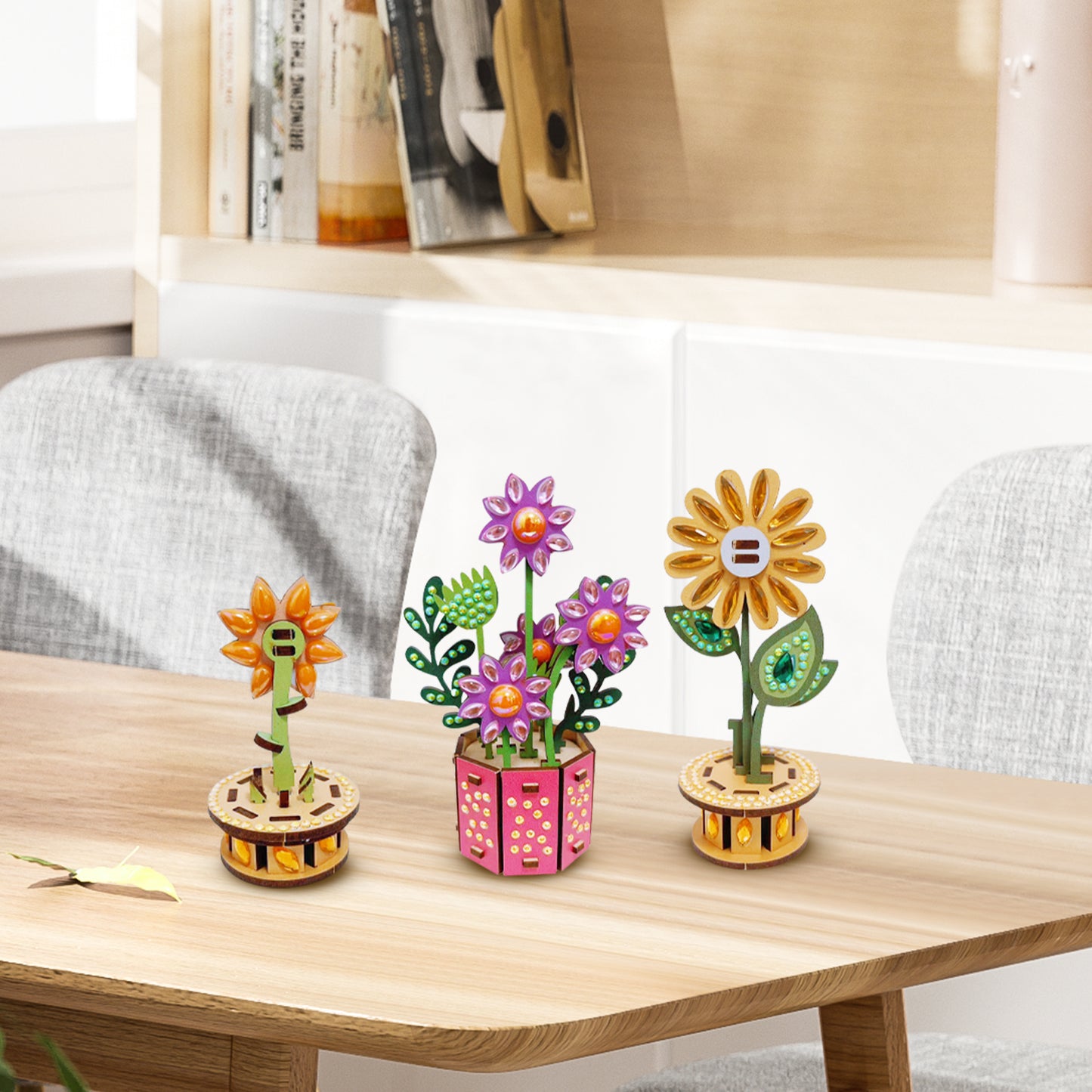3D Puzzle DIY Wooden Flower 3D Puzzle Wooden Flower for Youngster (MOSBA201)