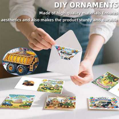 6PCS DIY Diamond Art Greeting Cards Congratulations Cards & Gifts (Birthday)