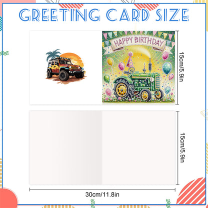 6PCS DIY Diamond Art Greeting Cards Congratulations Cards & Gifts (Birthday)