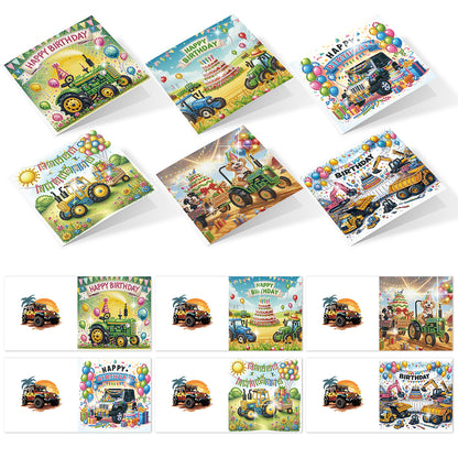 6PCS DIY Diamond Art Greeting Cards Congratulations Cards & Gifts (Birthday)