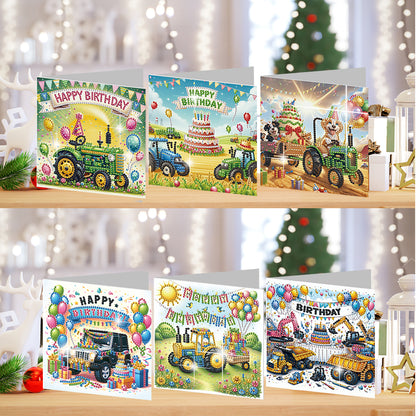 6PCS DIY Diamond Art Greeting Cards Congratulations Cards & Gifts (Birthday)