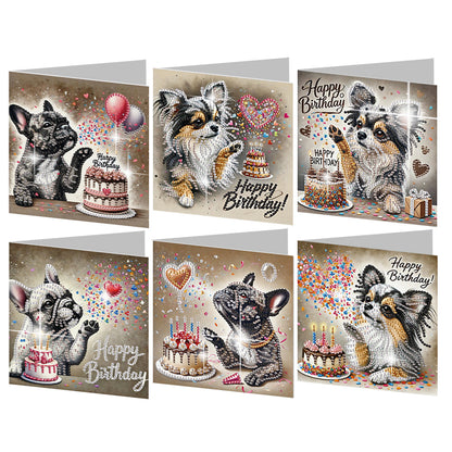 6PCS DIY Diamond Art Greeting Cards Congratulations Cards & Gifts (Cake)