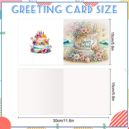 6PCS DIY Diamond Art Greeting Cards Congratulations Cards & Gifts (Happy)