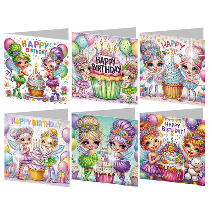 6PCS DIY Diamond Art Greeting Cards Congratulations Cards & Gifts (Sisters)