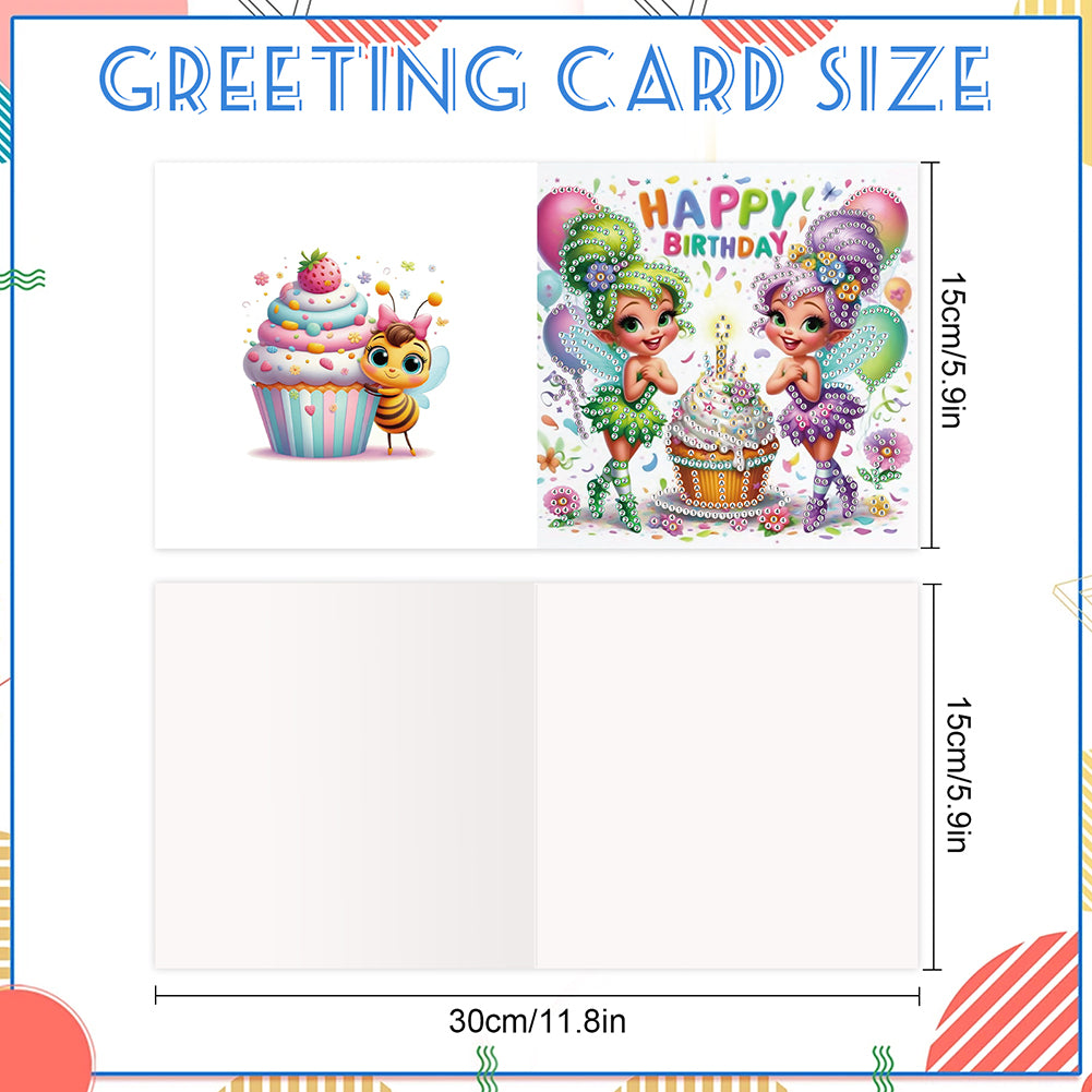 6PCS DIY Diamond Art Greeting Cards Congratulations Cards & Gifts (Sisters)