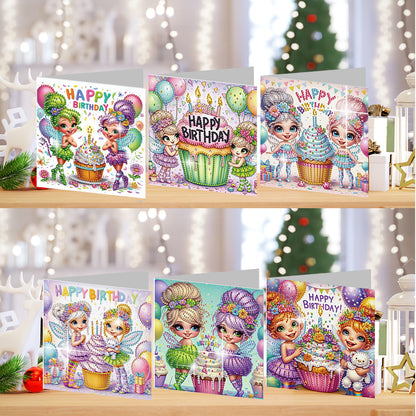 6PCS DIY Diamond Art Greeting Cards Congratulations Cards & Gifts (Sisters)