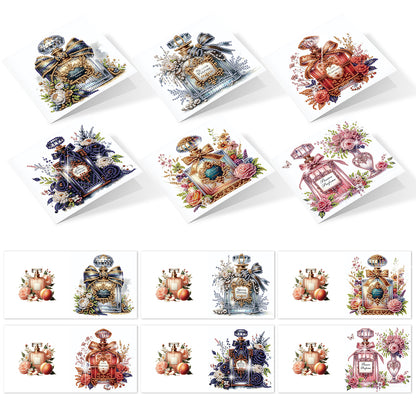 6PCS DIY Diamond Art Greeting Cards Congratulations Cards & Gifts (Perfume)