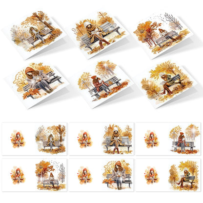 6PCS DIY Diamond Art Greeting Cards Congratulations Cards & Gifts (Girl)