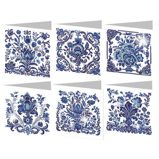 6PCS DIY Diamond Art Greeting Cards Congratulations Cards & Gifts (Porcelain)