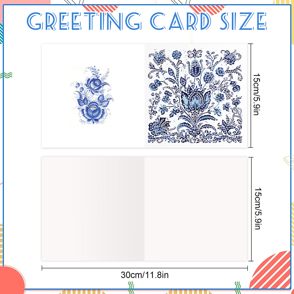6PCS DIY Diamond Art Greeting Cards Congratulations Cards & Gifts (Porcelain)