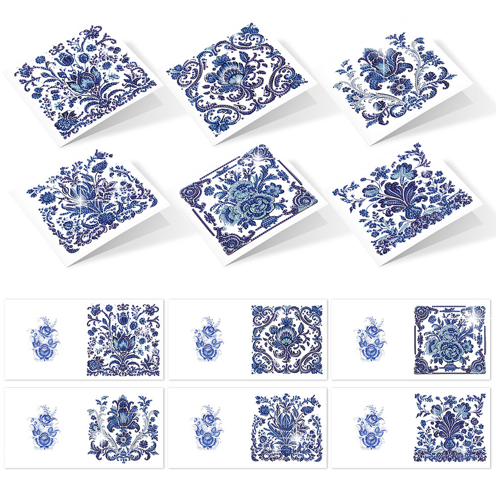 6PCS DIY Diamond Art Greeting Cards Congratulations Cards & Gifts (Porcelain)