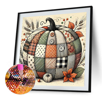 Autumn Patchwork Pumpkin - Full Square Drill Diamond Painting 30*30CM