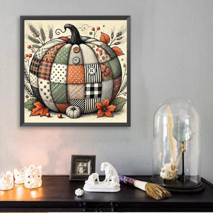 Autumn Patchwork Pumpkin - Full Square Drill Diamond Painting 30*30CM