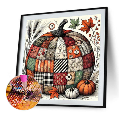 Autumn Patchwork Pumpkin - Full Square Drill Diamond Painting 30*30CM
