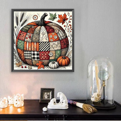 Autumn Patchwork Pumpkin - Full Square Drill Diamond Painting 30*30CM