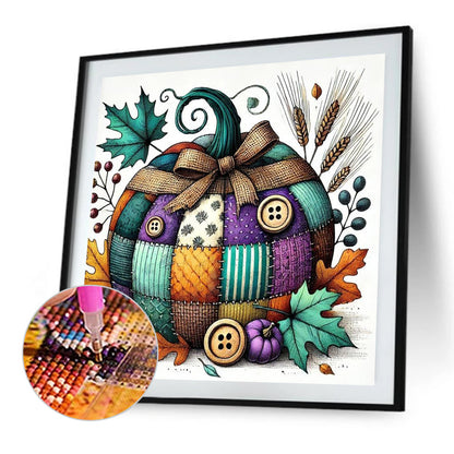Autumn Patchwork Pumpkin - Full Square Drill Diamond Painting 30*30CM