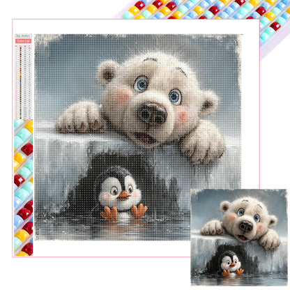 Cute Polar Bear Penguin - Full Square Drill Diamond Painting 30*30CM
