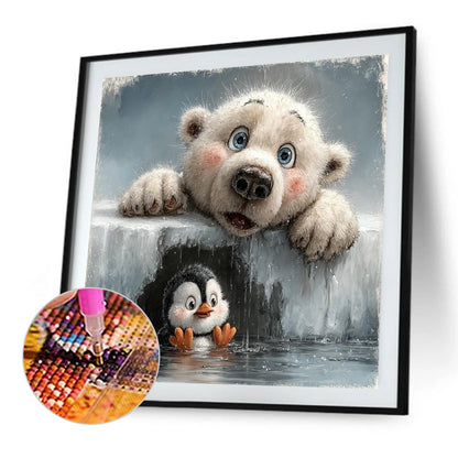 Cute Polar Bear Penguin - Full Square Drill Diamond Painting 30*30CM