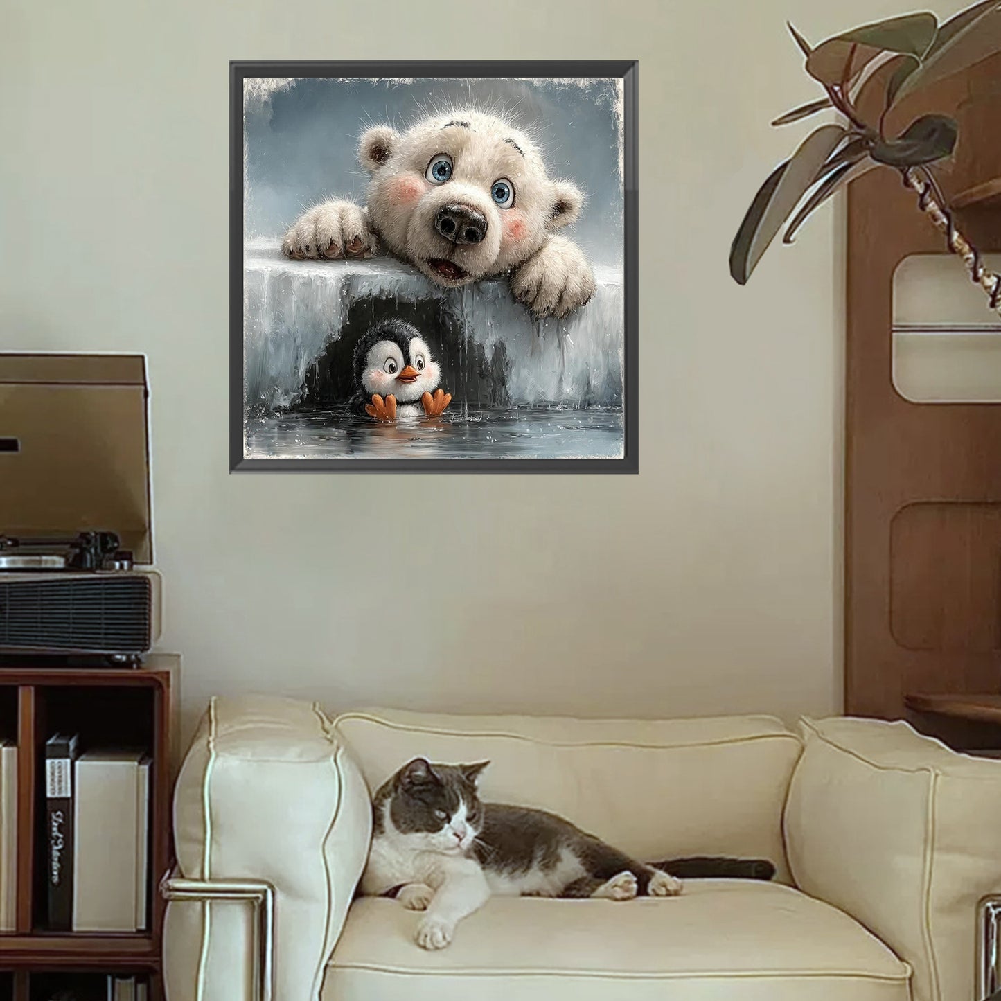 Cute Polar Bear Penguin - Full Square Drill Diamond Painting 30*30CM