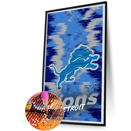 Detroit Lions - Full Round Drill Diamond Painting 30*55CM