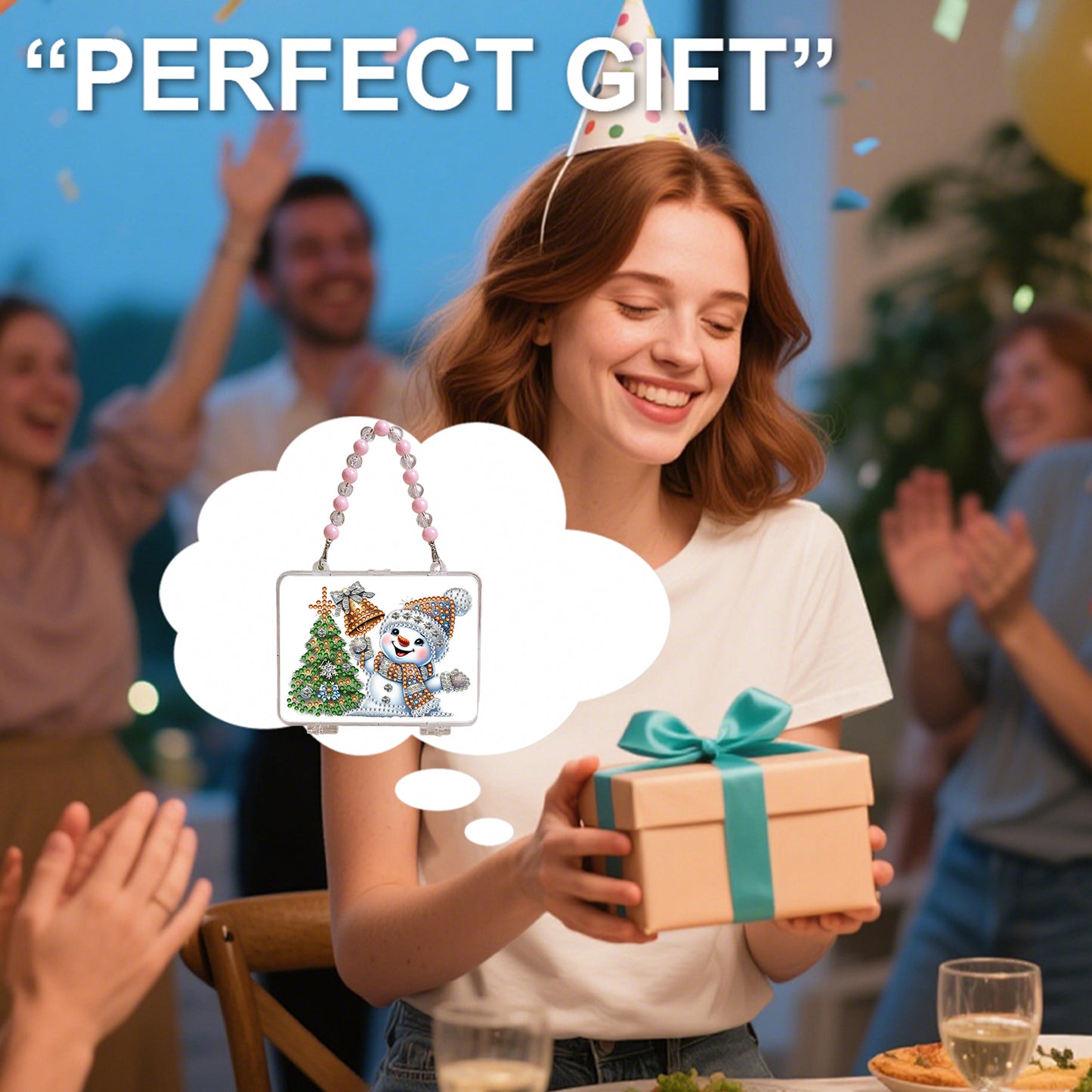 DIY Diamond Painting Bead Storage Bag Rhinestones Jewelry Case (Christmas Tree)