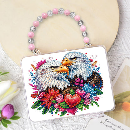 DIY Diamond Painting Bead Storage Handbag Rhinestones Jewelry Case (Eagle)