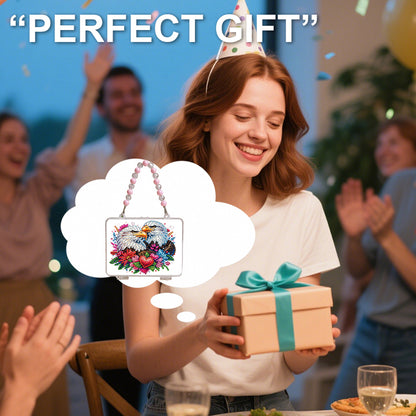 DIY Diamond Painting Bead Storage Handbag Rhinestones Jewelry Case (Eagle)