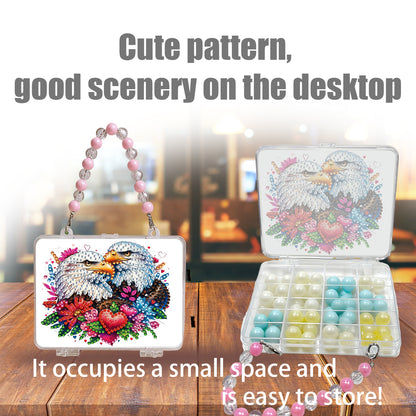 DIY Diamond Painting Bead Storage Handbag Rhinestones Jewelry Case (Eagle)