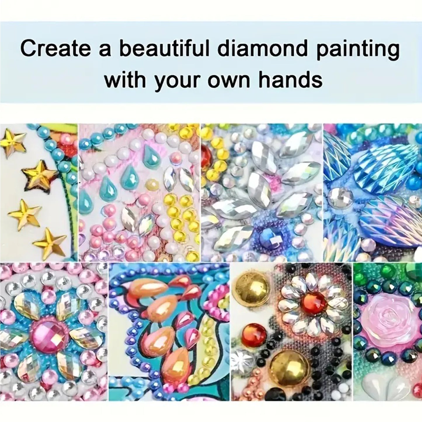 DIY Diamond Painting Bead Storage Handbag Rhinestones Jewelry Case (Flowers)