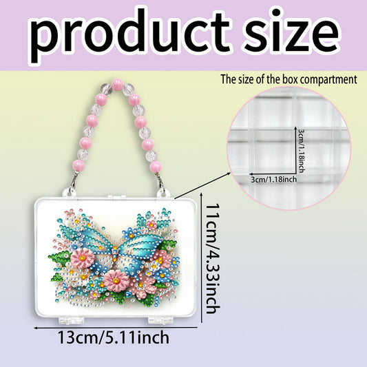 DIY Diamond Painting Bead Storage Handbag Rhinestones Jewelry Case (Butterfly)