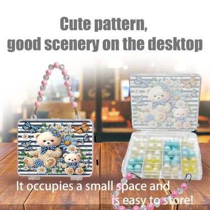 DIY Diamond Painting Bead Storage Handbag Rhinestones Jewelry Case (Bear)