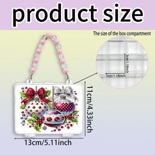 DIY Diamond Painting Bead Storage Handbag Rhinestones Jewelry Case (Globes)