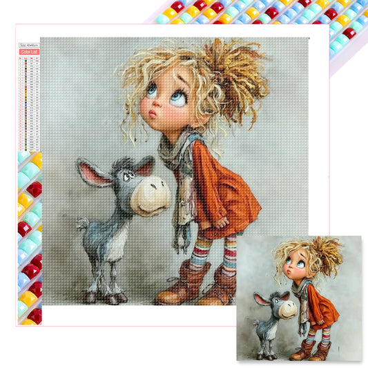 Crazy Little Girl - Full Square Drill Diamond Painting 40*40CM