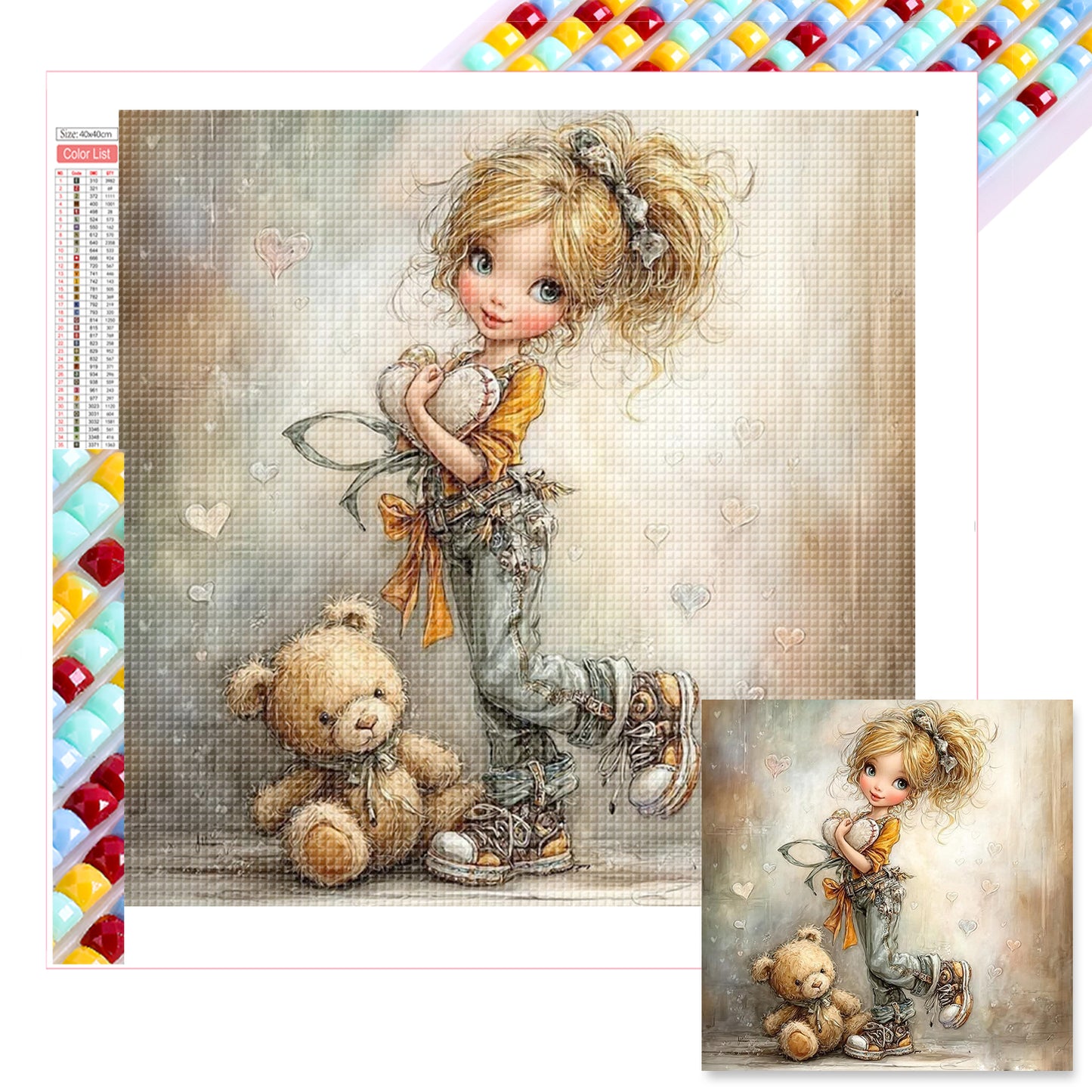 Funny Little Girl - Full Square Drill Diamond Painting 40*40CM