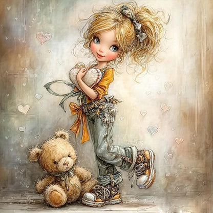 Funny Little Girl - Full Square Drill Diamond Painting 40*40CM