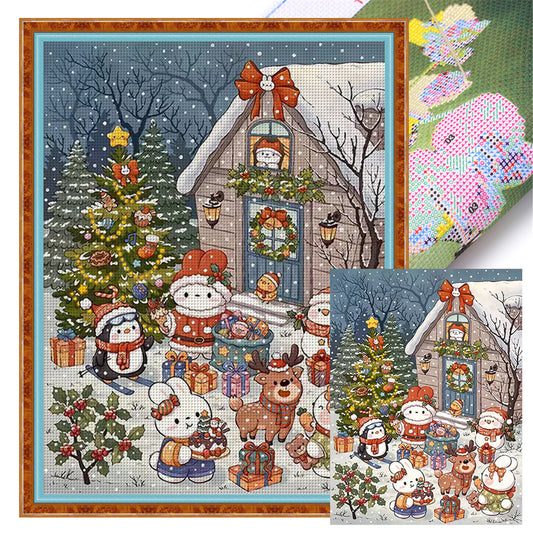 Christmas Eve Bunny - 11CT Stamped Cross Stitch 55*70CM£¨Mona Lisa Brand£©
