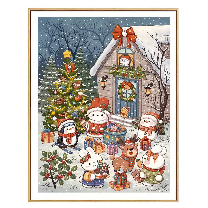 Christmas Eve Bunny - 11CT Stamped Cross Stitch 55*70CM£¨Mona Lisa Brand£©