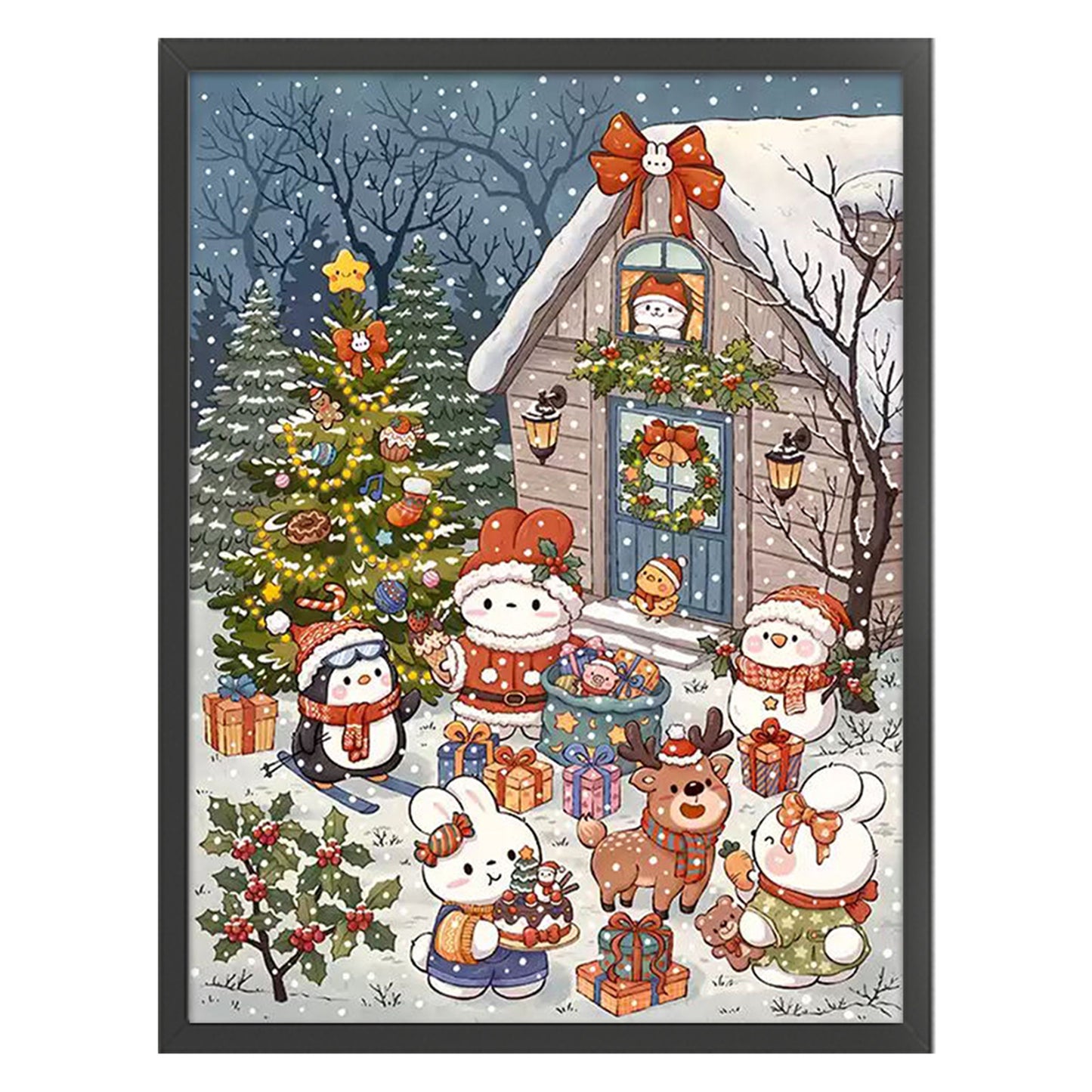 Christmas Eve Bunny - 11CT Stamped Cross Stitch 55*70CM£¨Mona Lisa Brand£©
