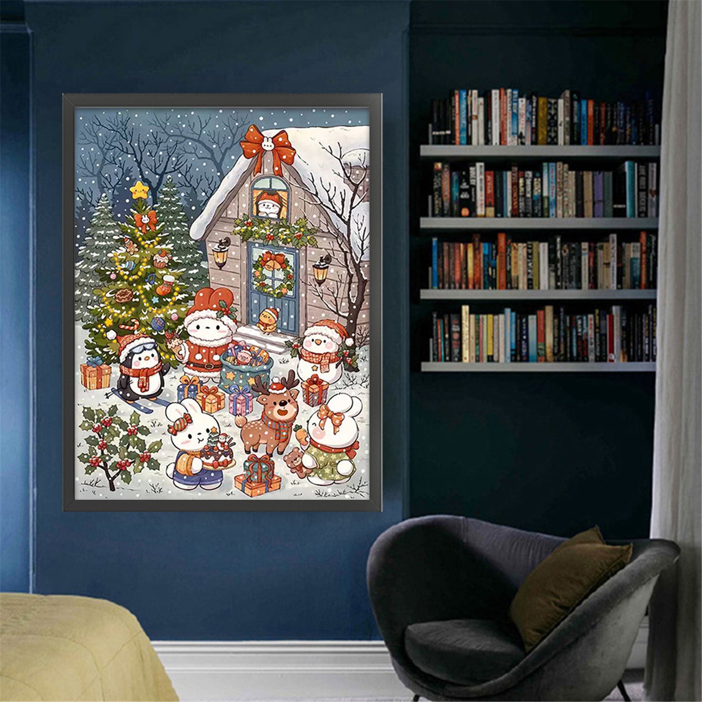 Christmas Eve Bunny - 11CT Stamped Cross Stitch 55*70CM£¨Mona Lisa Brand£©