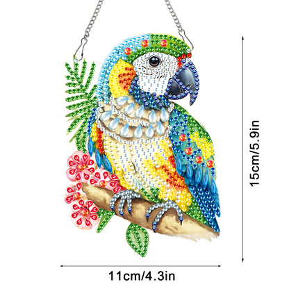 2pcs Parrot 2D Flat DIY Diamond Painting Set Diamond Art Pendant Wall Decor